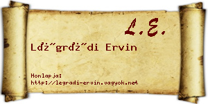 Légrádi Ervin névjegykártya