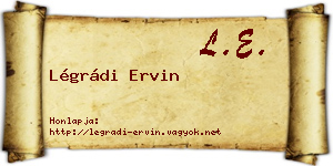 Légrádi Ervin névjegykártya